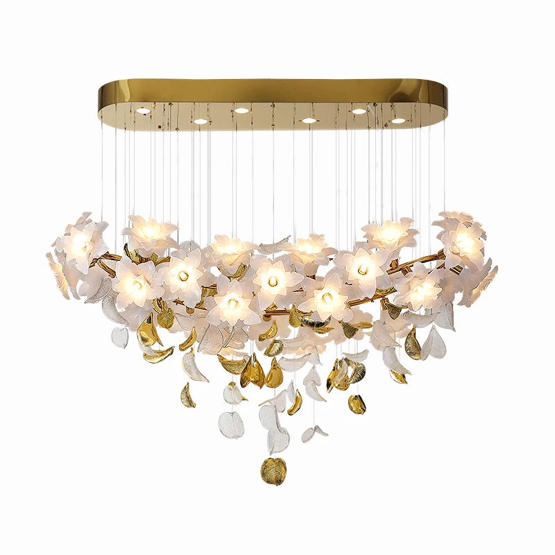 Duplex light luxury crystal lamp copper high-end living room chandelie lamp villa staircase lamp restaurant lamp design art lamp