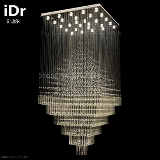 Duplex villa staircase lamp long living room lights crystal chandelier LED lighting Upscale atmosphere free delivery