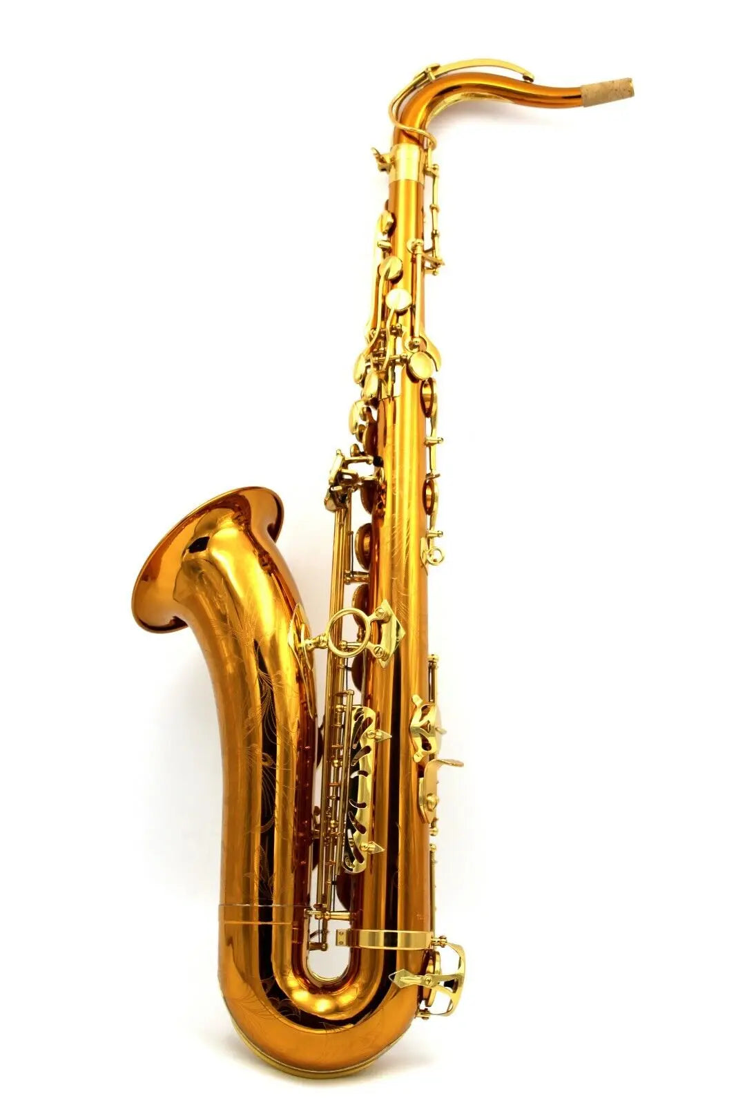 Eastern Music dark gold lacquer rose brass copper tenor saxophone R54 with case