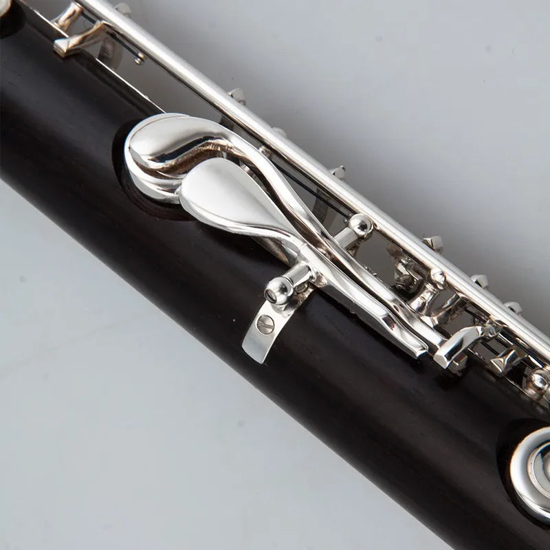 MMOOKA Ebony flute 874W 17 holes flute open hole silver plated and key grenadilla wood professional flute