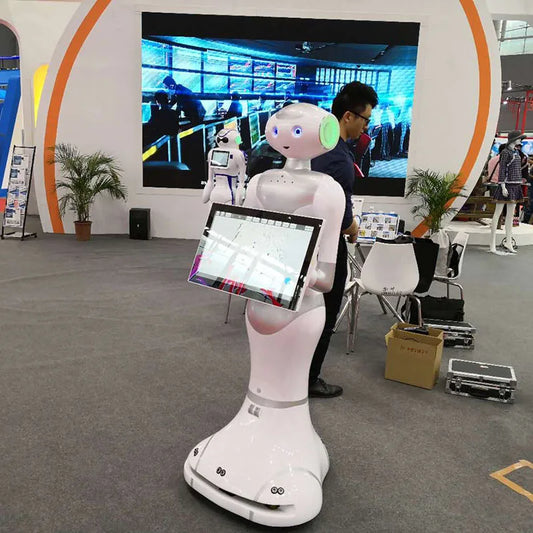 English speech robot artificial intelligence educational robot use in school museum application AI voice guide robot