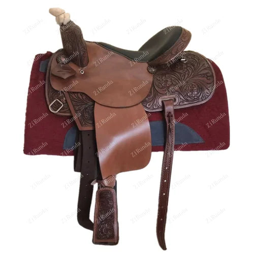 Equestrian Supplies Horse Harness Imported Pure Cowhide Knight Riding Western Saddle Riding Equipment