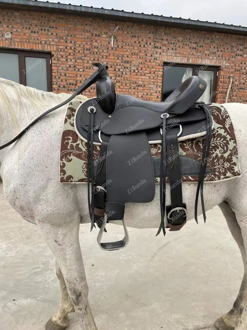 Equestrian Supplies Horse Harness Imported Pure Cowhide Knight Riding Western Saddle Riding Equipment