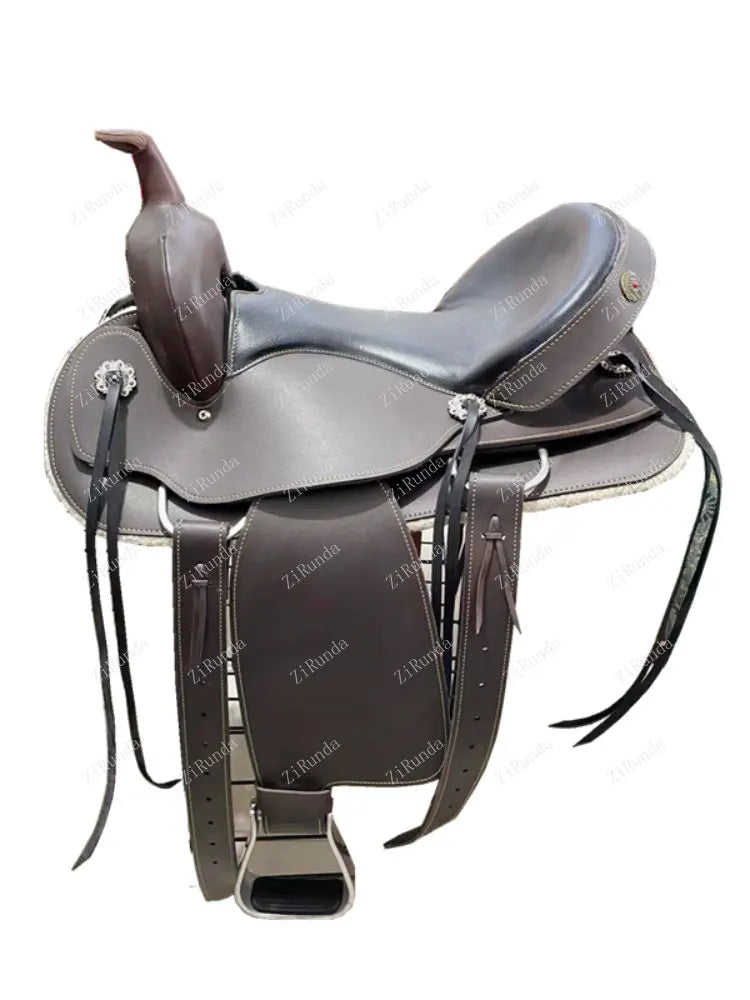 Equestrian Supplies Horse Harness Imported Pure Cowhide Knight Riding Western Saddle Riding Equipment