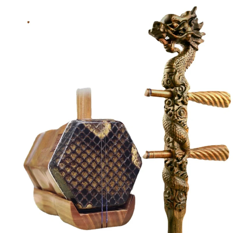 Erhu Green sandalwood dragon head Handmade string instrument professional performance  erhu instrument