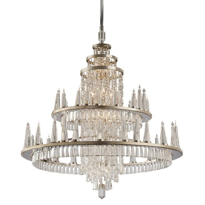 European Classical Crystal Chandelier LED American Chandeliers Lights Fixture Luxurious Villa Hotel Home Stair Hall Droplight