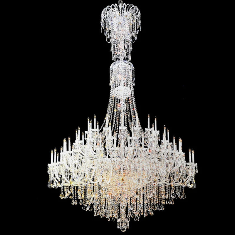 European Luxury Crystal Chandeliers Atmosphere Living Room Lighting Candle Restaurant LED Staircase Lamp Hotel Villa Lights