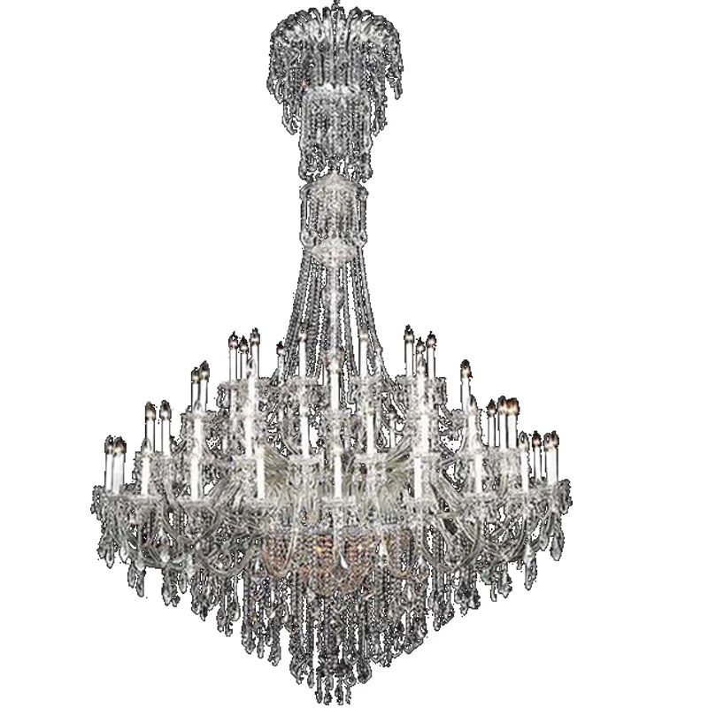 European Luxury Crystal Chandeliers Atmosphere Living Room Lighting Candle Restaurant LED Staircase Lamp Hotel Villa Lights