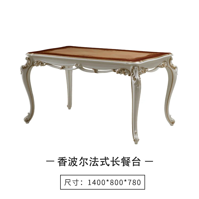 European dining table and chairs, living room dining table combination, high-end luxury round table home