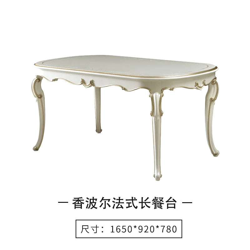 European dining table and chairs, living room dining table combination, high-end luxury round table home