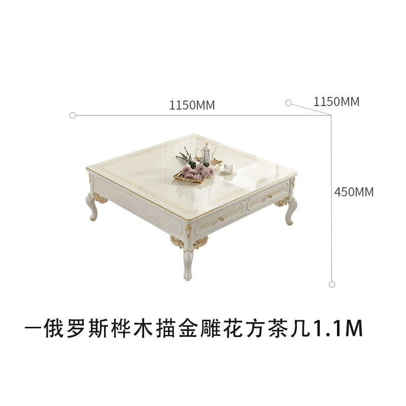 European style minimalist living room mercerized jacquard three person fabric sofa coffee table combination