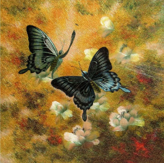 Exquisite Chinese silk embroidery art painting butterflies wall decor Suzhou Embroidery