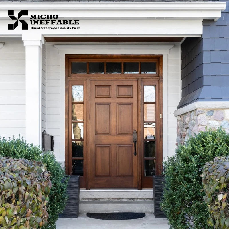 Exterior Front Entry Teak Wood Doors Customized Design Wood Main Front Entry Doors For Sale