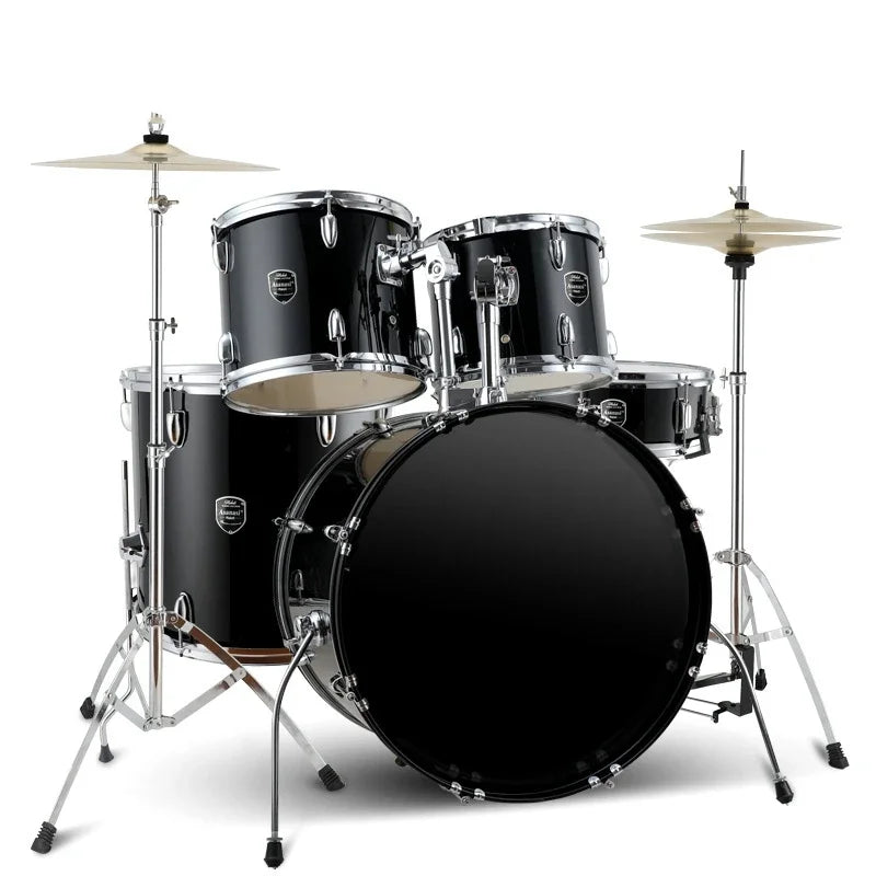 Electronic musical instruments Factory OEM drum kit percussion instrument 5 drums 2 cymbals kid adult acoustic drum set