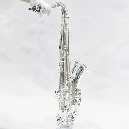 Factory price wholesale tenor saxophone professional brass body silver plated chinese saxophone tenor