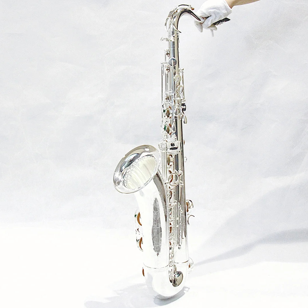 Factory price wholesale tenor saxophone professional brass body silver plated chinese saxophone tenor