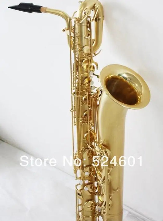 Fast Shipping Unbranded Professional Baritone Saxophone Matte Gold Baritone Sax Surface Gold Lacquer Saxofone