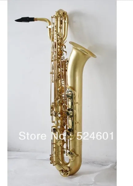 Fast Shipping Unbranded Professional Baritone Saxophone Matte Gold Baritone Sax Surface Gold Lacquer Saxofone