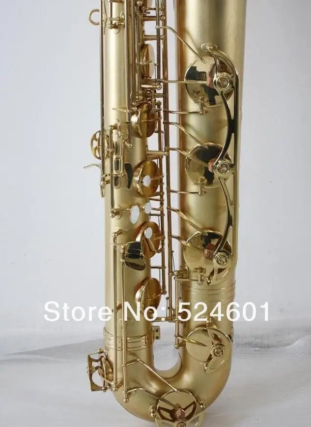 Fast Shipping Unbranded Professional Baritone Saxophone Matte Gold Baritone Sax Surface Gold Lacquer Saxofone