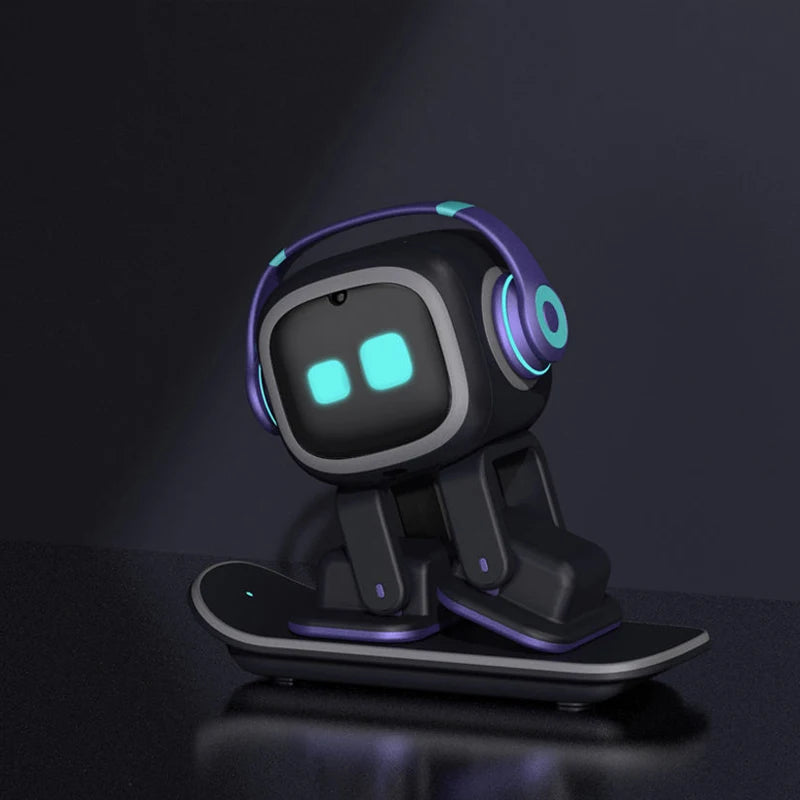 Free Shipping Emo Intelligent Robot Companion Chat Electronic Pet Speaker AI Voice Music Playing Wireless Charging Gift