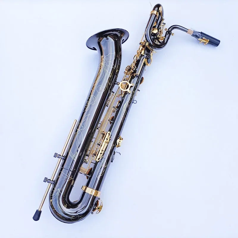 Free Shipping Professional Baritone Saxophone Brass Tube Unique Black Nickel Plated Surface Instrument Sax With Case Mouthpiece