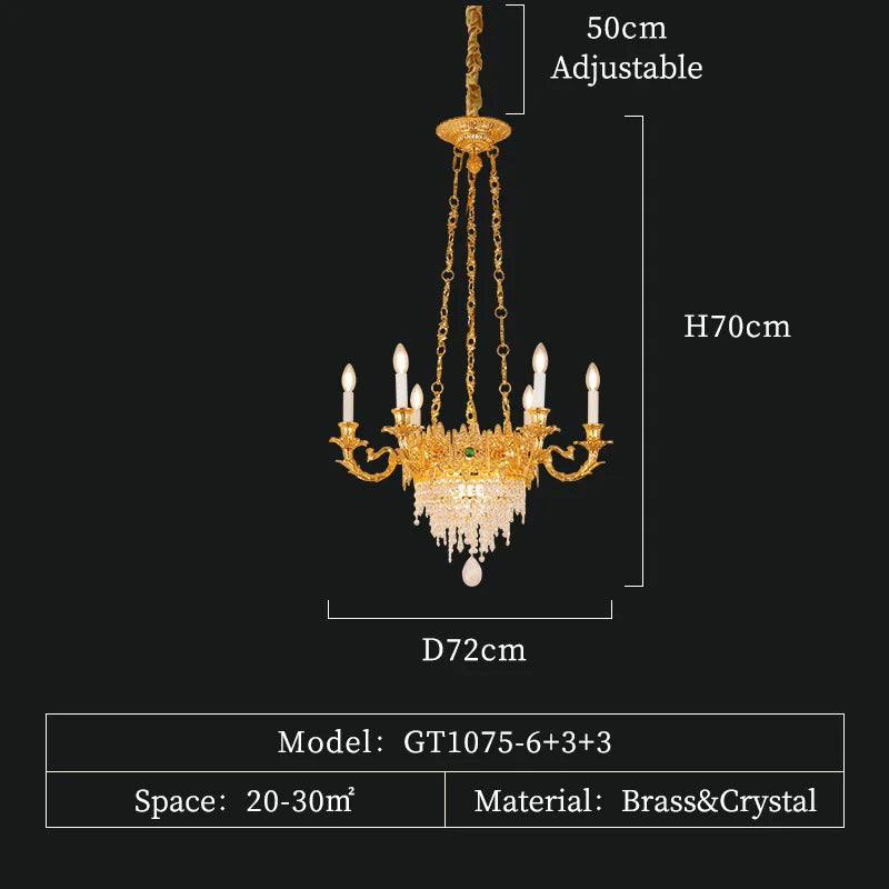 French Duplex Building Large Chandelier Villa Hall Living Room Light Hotel Lobby Light Luxury Crystal Lamp Long Chandelier