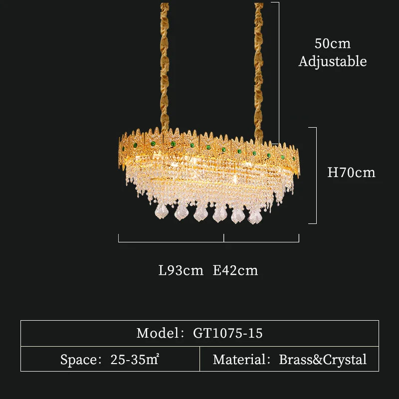 French Duplex Building Large Chandelier Villa Hall Living Room Light Hotel Lobby Light Luxury Crystal Lamp Long Chandelier