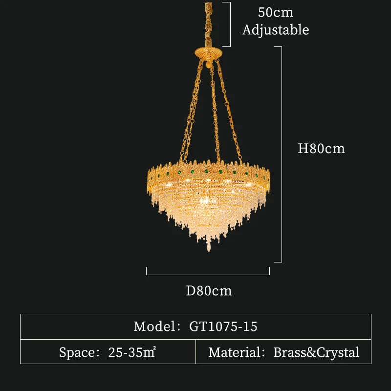 French Duplex Building Large Chandelier Villa Hall Living Room Light Hotel Lobby Light Luxury Crystal Lamp Long Chandelier