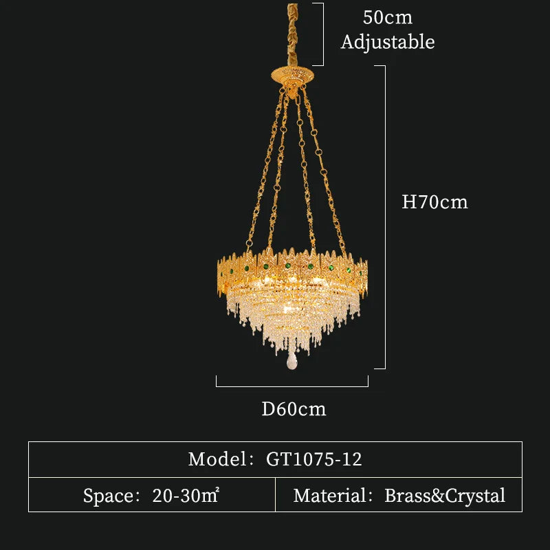 French Duplex Building Large Chandelier Villa Hall Living Room Light Hotel Lobby Light Luxury Crystal Lamp Long Chandelier