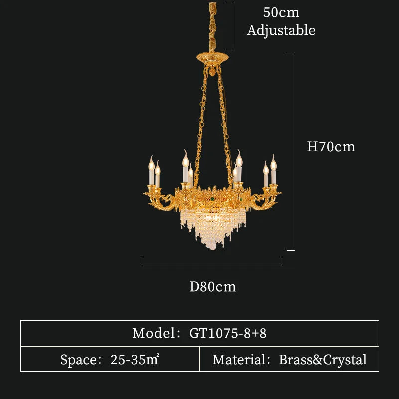 French Duplex Building Large Chandelier Villa Hall Living Room Light Hotel Lobby Light Luxury Crystal Lamp Long Chandelier