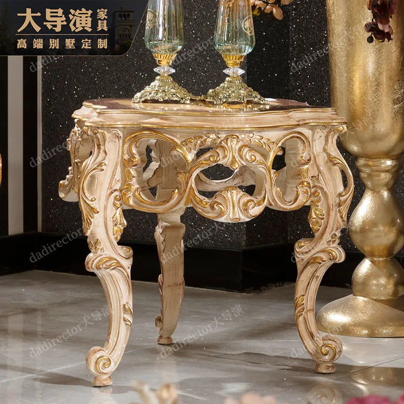 French handmade carved fabric sofa combination villa, palace gold foil sofa, luxurious European solid wood sofa furniture