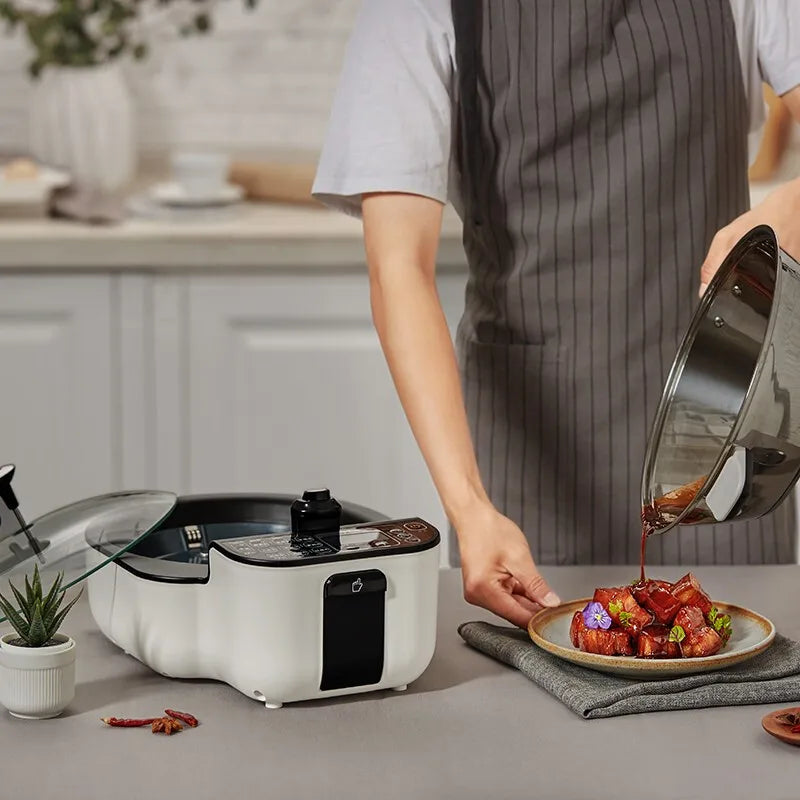 Gemside Multi-functional Automatic Cooking Robot 2-3L Intelligent Multi-purpose Electric Wok Smart Hot Pot 220V