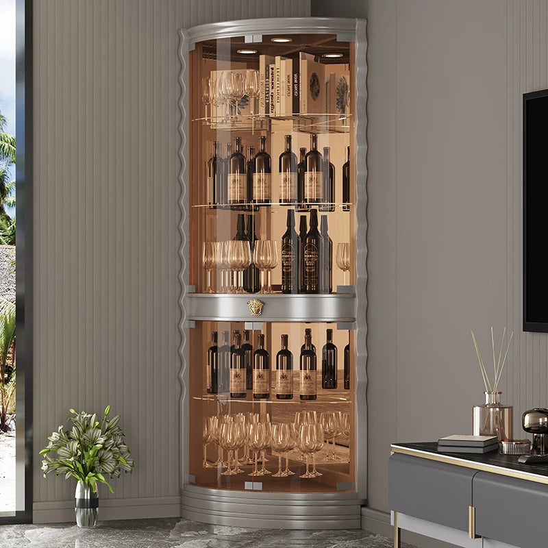 Glass Doorwine Cabinet, High-end Corner Cabinet in Living Room, Hand Display Cabinet, Red Wine Cabinet, Wall Corner Cabinet