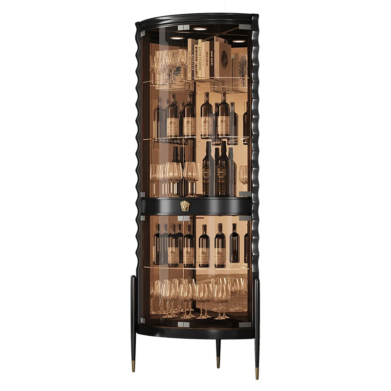 Glass door triangle wine cabinet luxury high-end corner cabinet hand display cabinet red wine cabinet corner cabinet