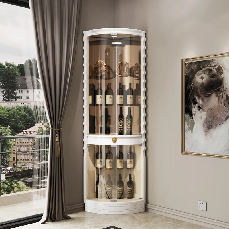 Glass door triangle wine cabinet luxury high-end corner cabinet hand display cabinet red wine cabinet corner cabinet