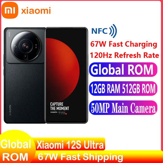 Global Rom Xiaomi 12S Ultra 12 S Ultra Mobile Phone 6.73″ 2K AMOLED 120Hz Snapdragon 8+ Gen 1 NFC 50MP Leica lens 4860mAh 67W