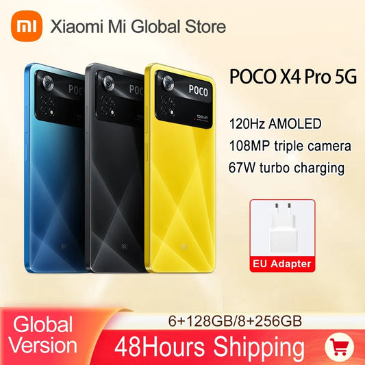 Global Version POCO X4 Pro 5G Smartphone Snapdragon 695 128GB/256GB 108MP Camera 120Hz AMOLED Display 67W Turbo Charging NFC