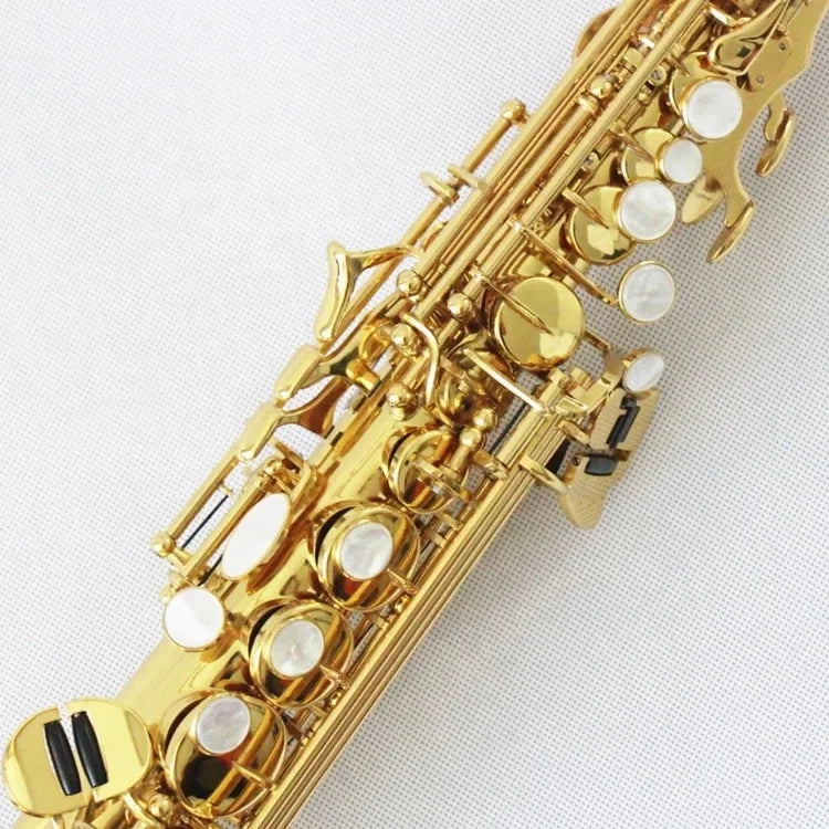Good price straight soprano saxophone brass body gold lacquer professional saxophone soprano