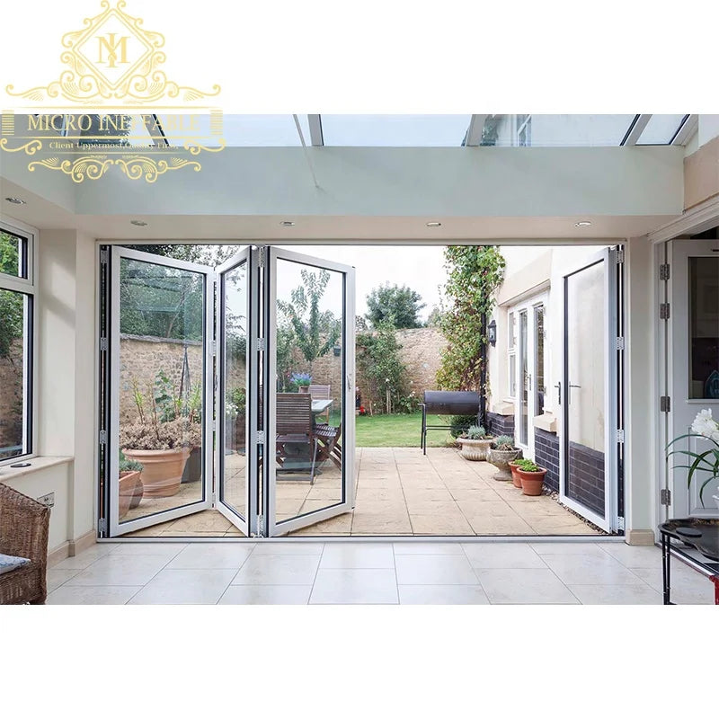 Goods That Sell Well Interior Soundproof Patio Doors Double Tempered Glass Aluminum Bi Fold Door