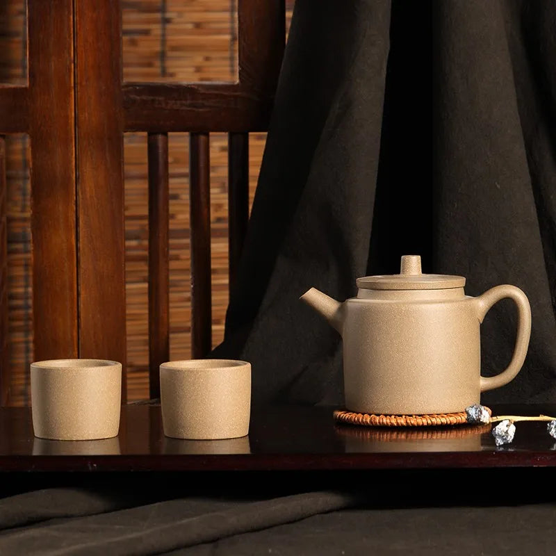 Guanfu Museum: Imitation Shidabin Purple Clay Teapot Set Dabin Teapot Tea Cup One Pot Two Cups Purple Clay Tea Set