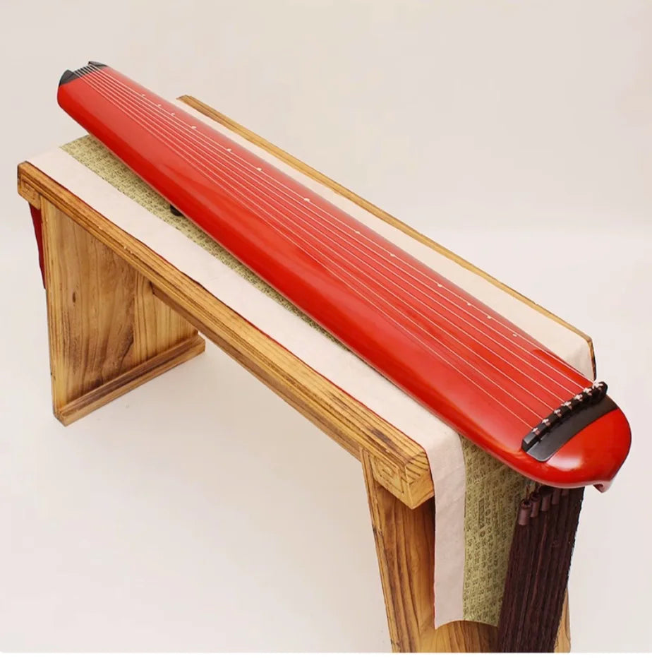 Guqin Cinnabar red fir wood Chaotic style fir wood Chinese string instruments