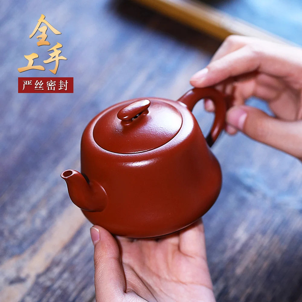 |H pot spring boutique yixing are recommended by Hu Qichun all hand household teapot undressed ore dahongpao zen bell