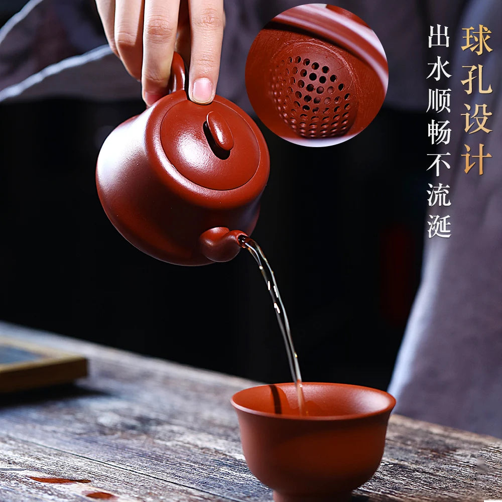 |H pot spring boutique yixing are recommended by Hu Qichun all hand household teapot undressed ore dahongpao zen bell