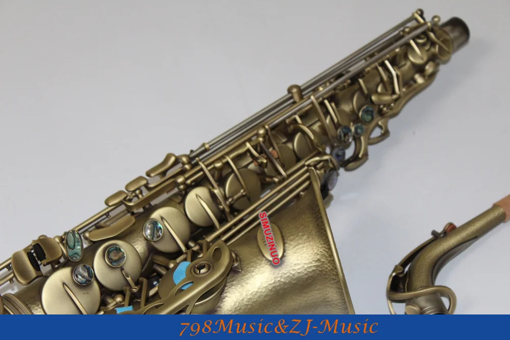HANDMADE BODY NEW Professional Eb Alto Saxophone Germany Brass-Antique Brass