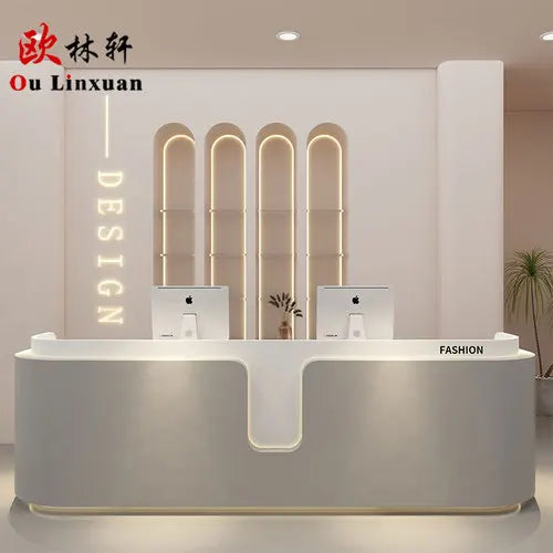 Hair salon bar counter, beauty salon reception counter, company hotel lobby front desk