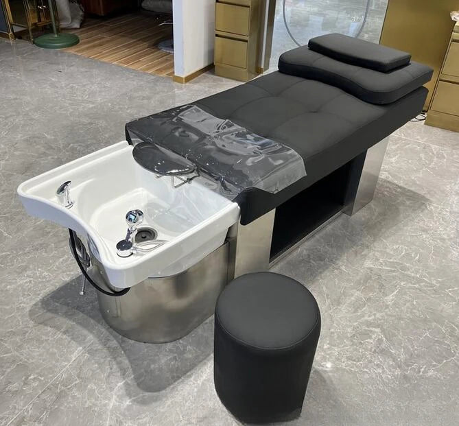 Hairdresser shampoo bed ceramic basin hairdresser hair salon special Thai lying down massage shampoo bed