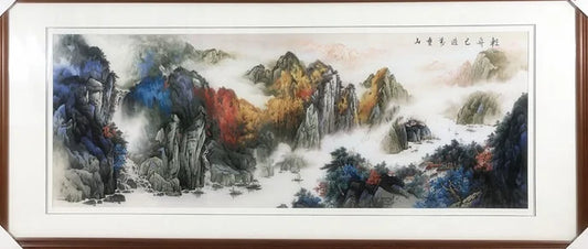 Handmade 100% Mulberry Silk Thread Finished Suzhou Embroidery not include frame,Landscape ,Not Include Frame 60*160cm