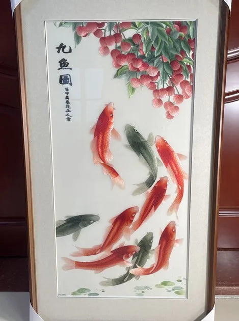 Handmade 100% Mulberry Silk Thread Finished Suzhou Embroidery not include frame ,surplus year after year 50*100cm