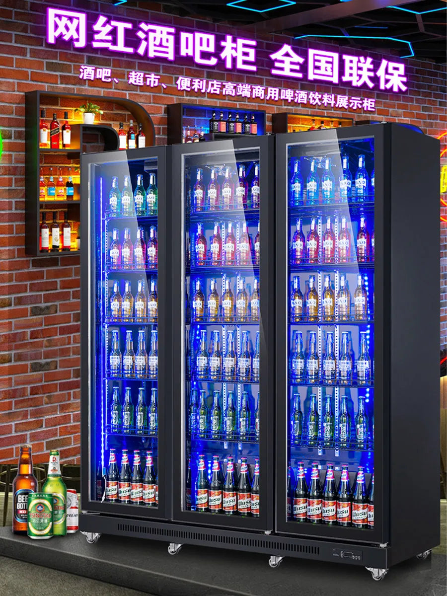 Happy Green Chain Beer Cabinet Beverage Cabinet Refrigeration and Preservation Display Cabinet Commercial Refrigerator