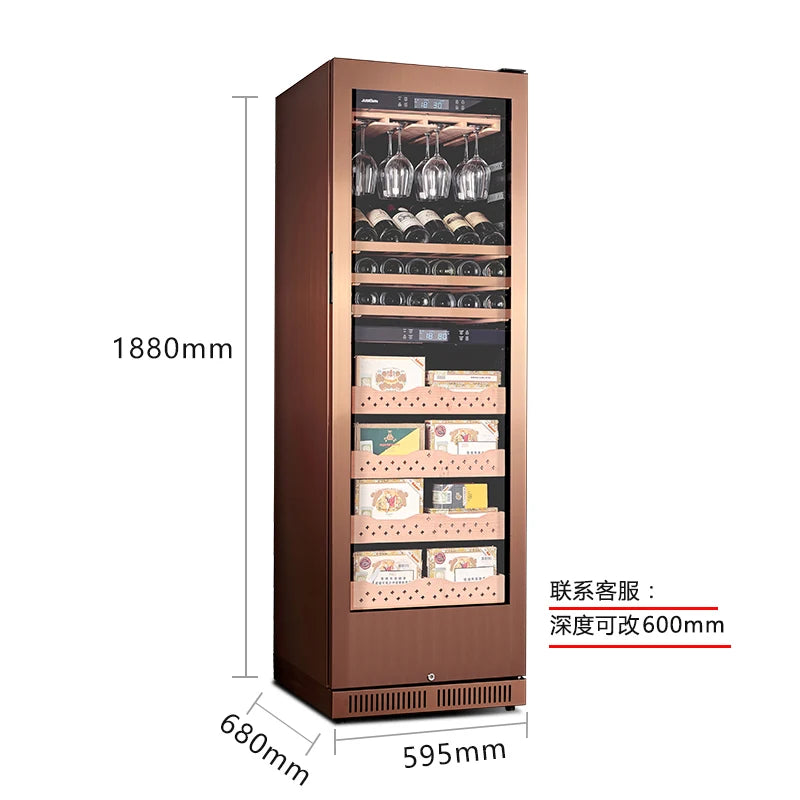 High-End Intelligent Double Temperature Cigar Cabinet Constant Temperature and Humidity Red Wine Cigar All-in-One Cabinet